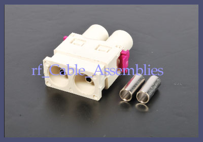   us fakra crimp double plug connector white 9001 radio with phantom