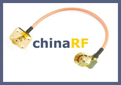 SMA female flange to RP SMA male right angle connector pigtail cable 